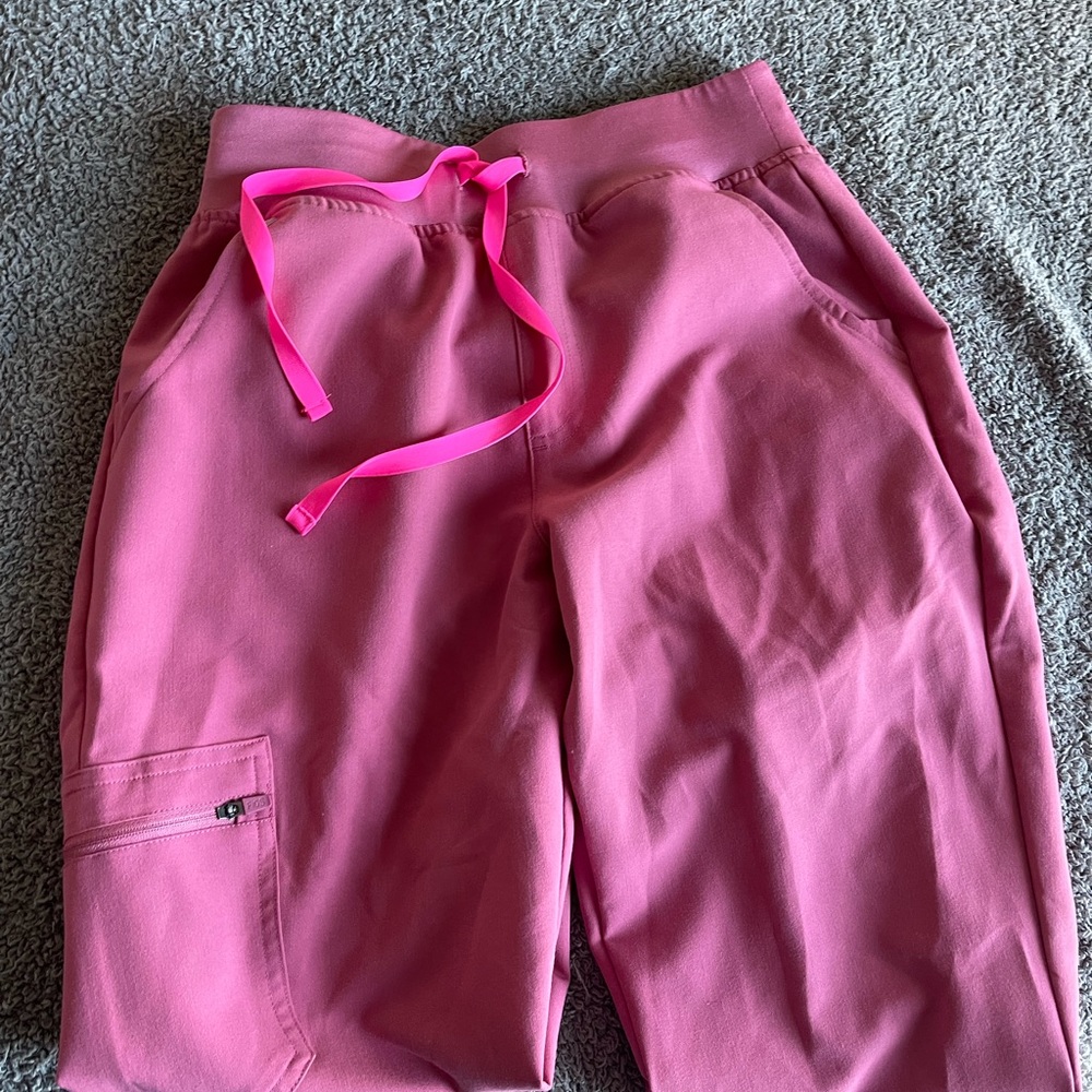 Pink breast cancer awareness FIGS scrubs
